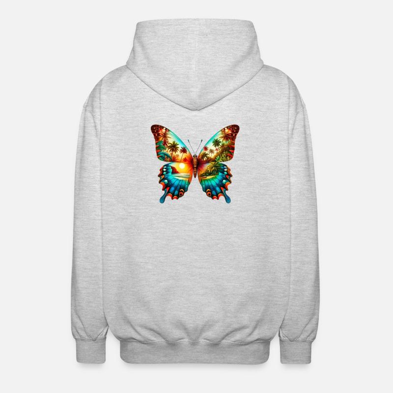 Papillon - Veste à capuche unisexe - gris clair chiné