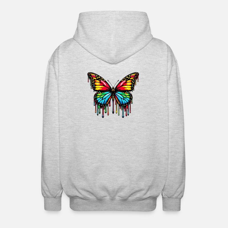 Papillon - Veste à capuche unisexe - gris clair chiné