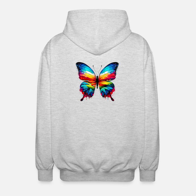 Papillon - Veste à capuche unisexe - gris clair chiné