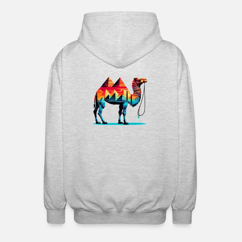 Kamel - Unisex Kapuzenjacke - Hellgrau meliert