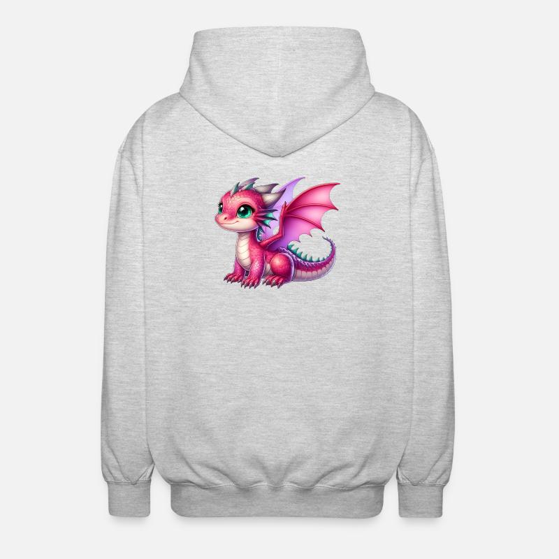 Drache - Unisex Kapuzenjacke - Hellgrau meliert