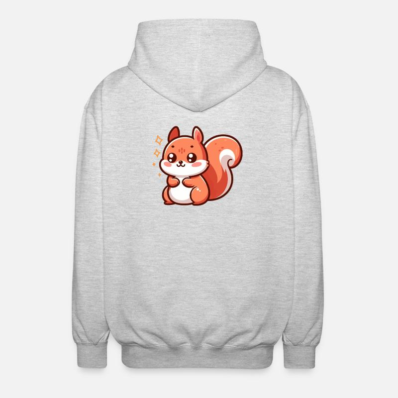 Cute little squirrel - Unisex Hooded Jacket - light heather grey