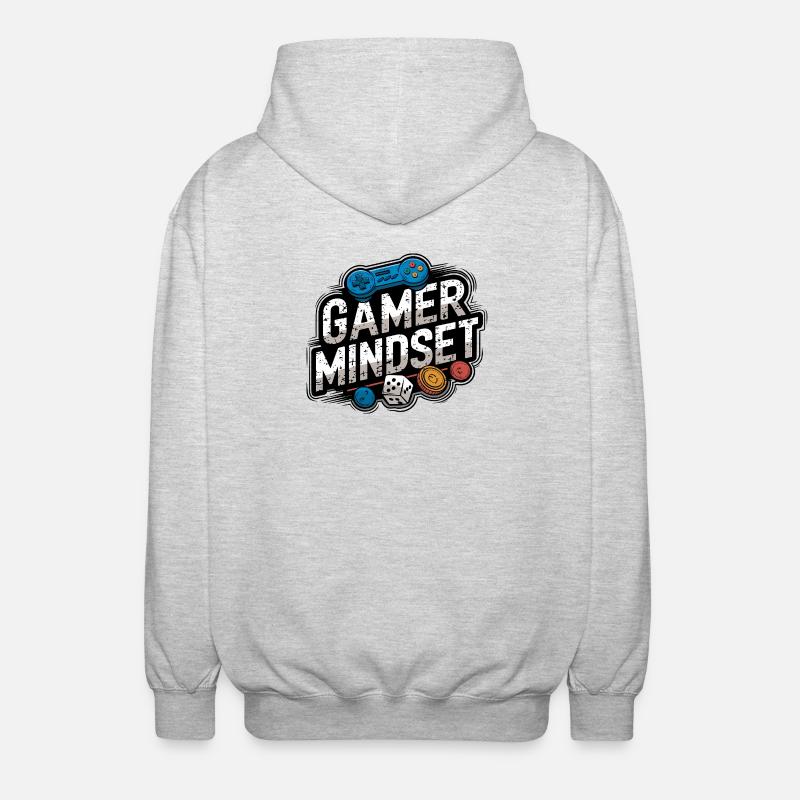 Gamer Mindset Design de jeu rétro - Veste à capuche unisexe - gris clair chiné