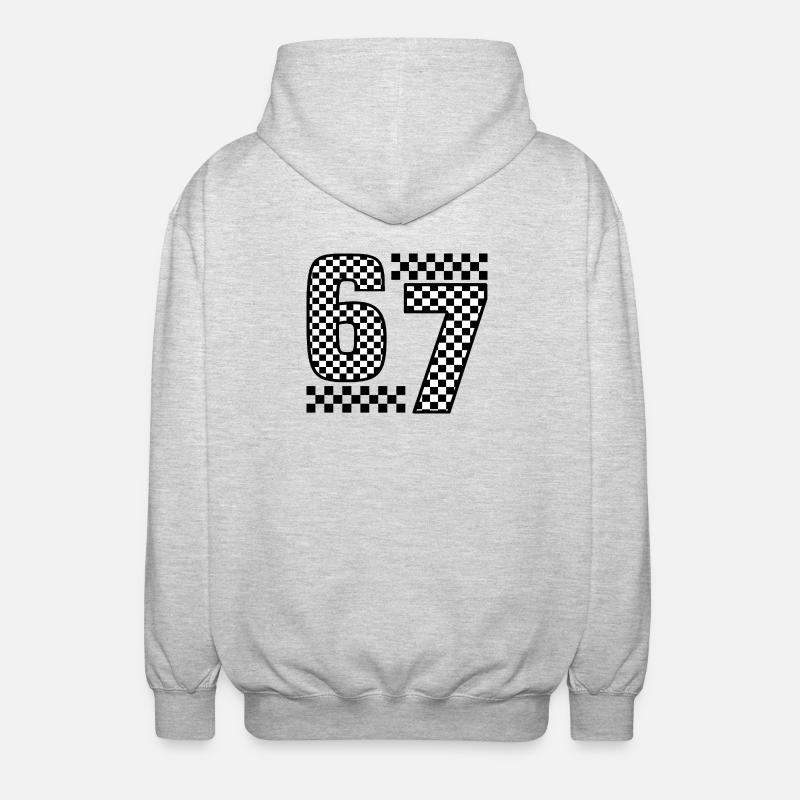 Funny 67 Viral Six Seven Meme - Veste à capuche unisexe - gris clair chiné