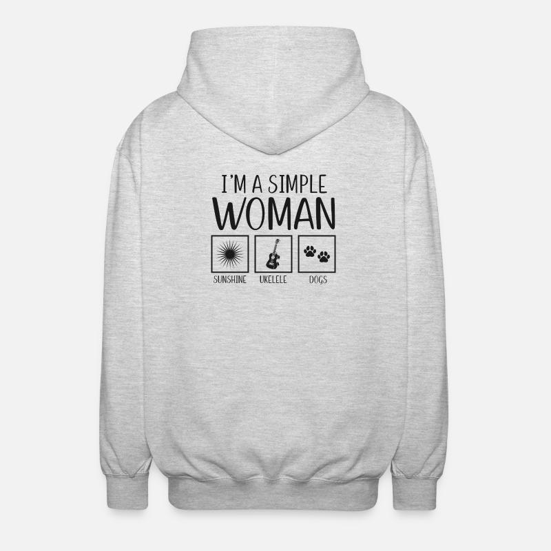 Hawaiian Ukulele Uke I'm A Simple - Unisex Kapuzenjacke - Hellgrau meliert