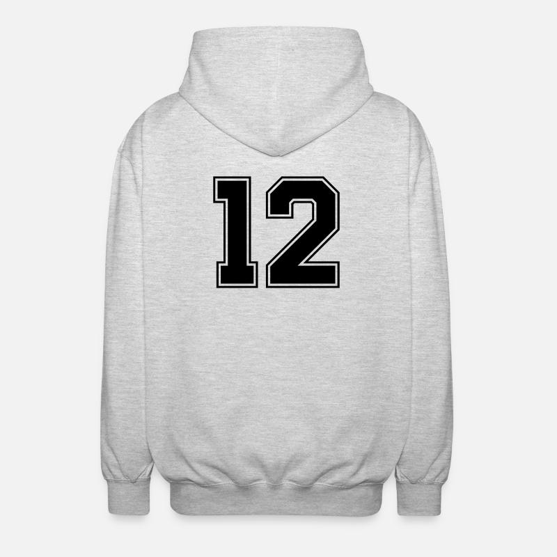 Numéro 12 - Veste à capuche unisexe - gris clair chiné