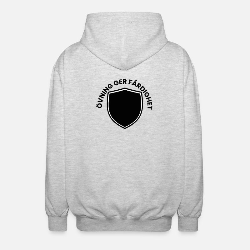 La pratique rend le bouclier parfait - Veste à capuche unisexe - gris clair chiné