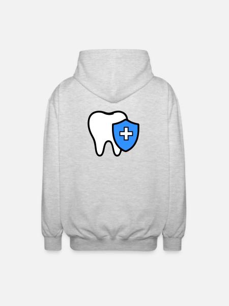 Tooth Icon Dentist - Unisex Hooded Jacket - light heather grey