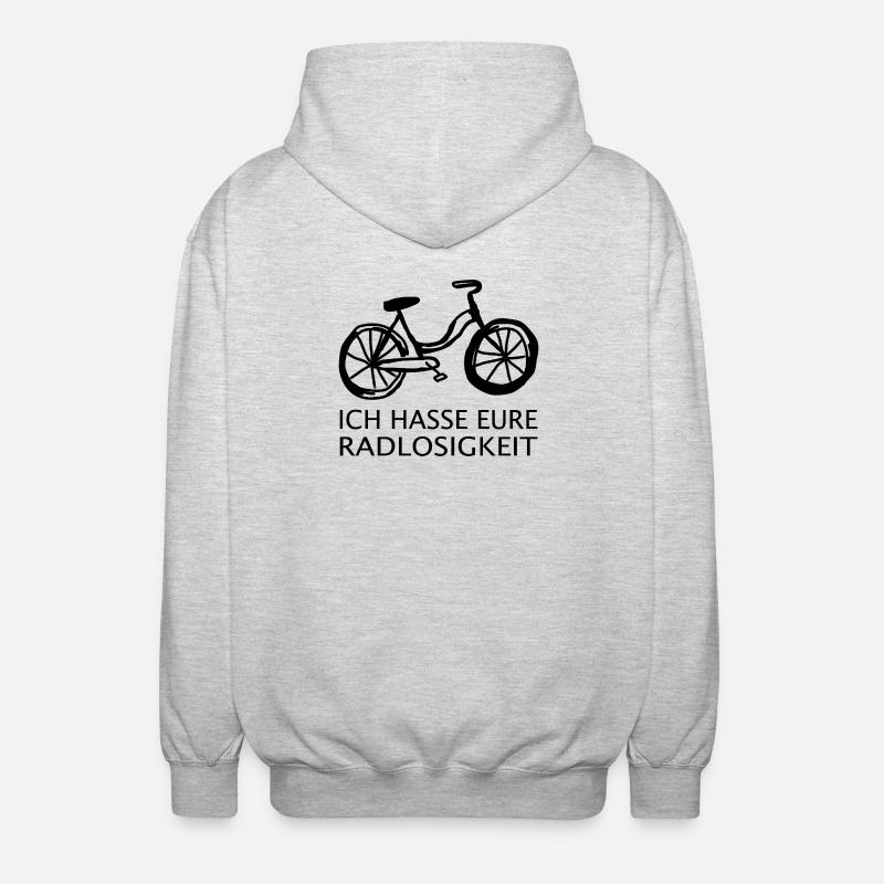 Ich hasse eure Radlosigkeit - Unisex Kapuzenjacke - Hellgrau meliert