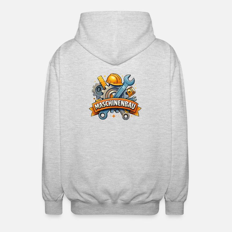 Mechanical engineering: gears and tools - Unisex Hooded Jacket - light heather grey
