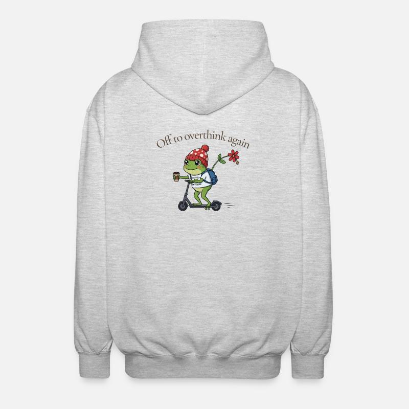 Toad-ally caffeinated Frosch - Unisex Kapuzenjacke - Hellgrau meliert