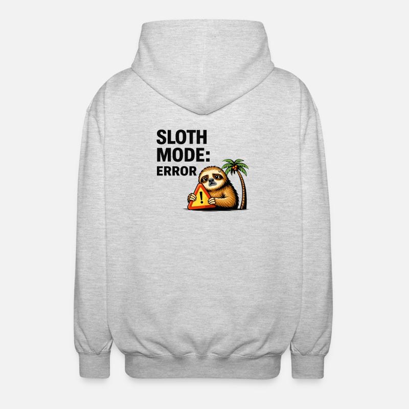 Sloth Mode Error - Unisex Hooded Jacket - light heather grey