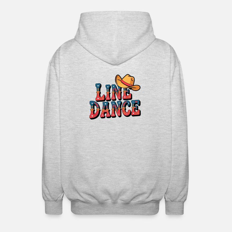 Lone Dance Cowboy Text mit Hut - Unisex Kapuzenjacke - Hellgrau meliert