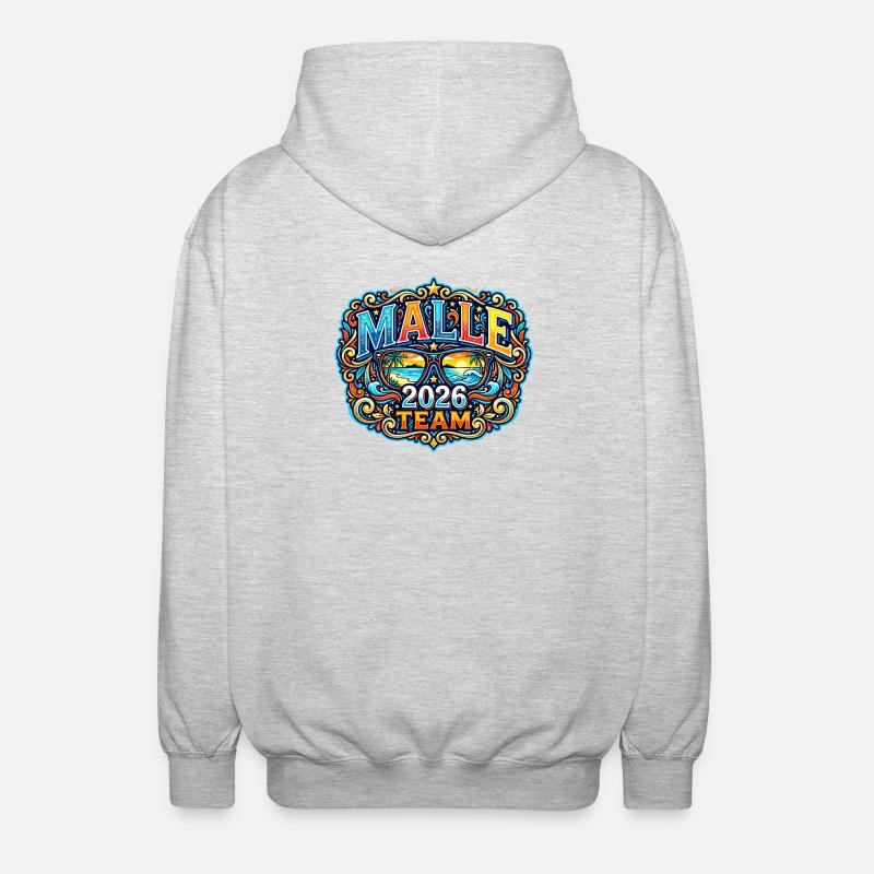 Malle 2026 Vacances à Majorque - Veste à capuche unisexe - gris clair chiné