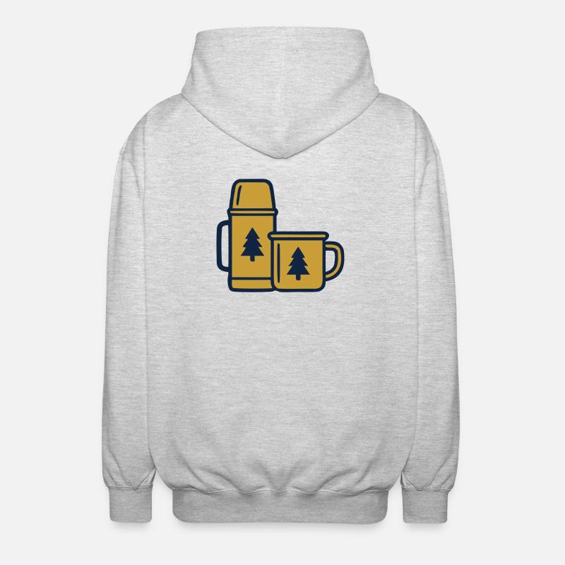 Thermos Mug Camping Forêt - Veste à capuche unisexe - gris clair chiné