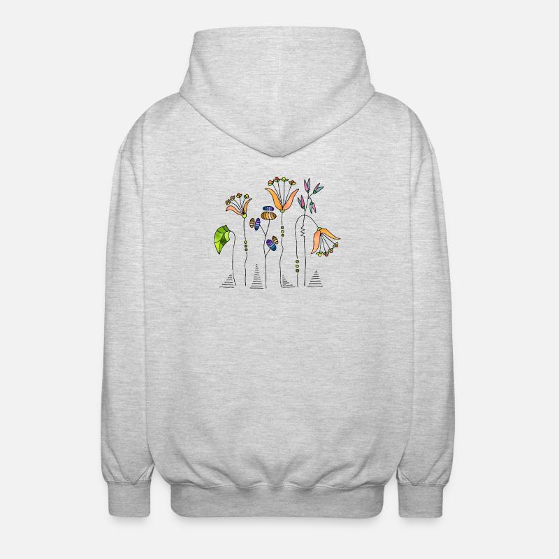 Blumen - Unisex Kapuzenjacke - Hellgrau meliert