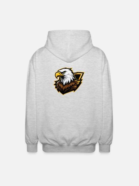 Eagle with Gold Accent Comic - Unisex Hooded Jacket - light heather grey