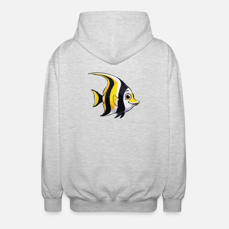 Tropical Fish Comic - Unisex Hooded Jacket - light heather grey