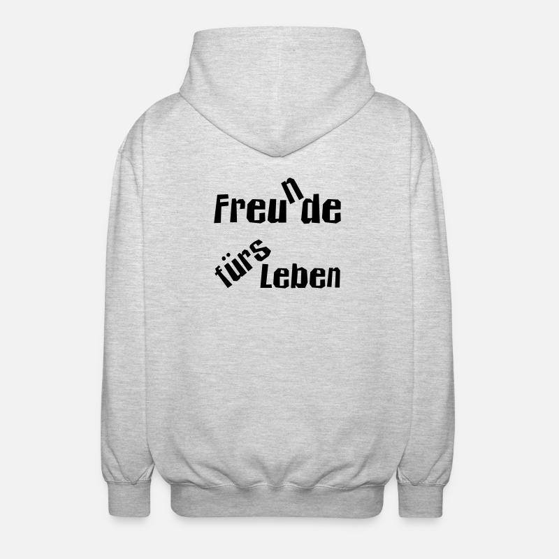 Freu(n)de fürs Leben - Unisex Kapuzenjacke - Hellgrau meliert