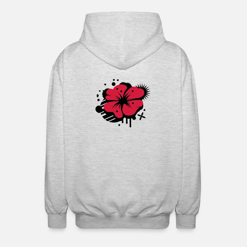 Un coquelicot comme un graffiti - Veste à capuche unisexe - gris clair chiné