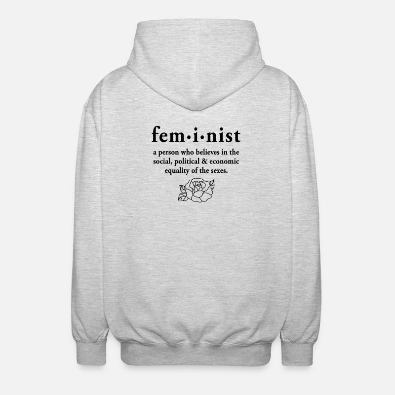 Définition féministe - Veste à capuche unisexe - gris clair chiné