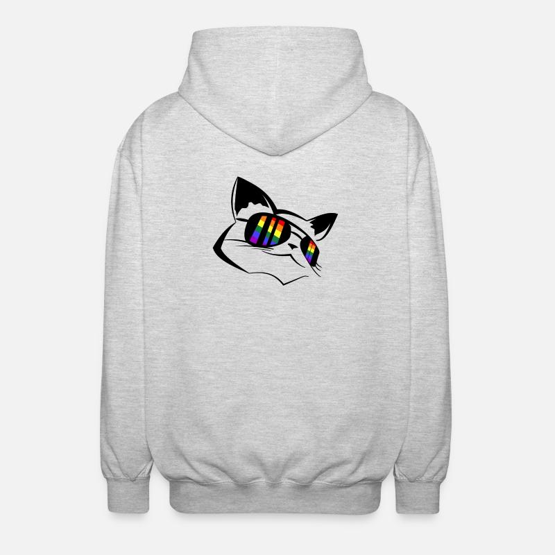 Pride Chat LGBT - Veste à capuche unisexe - gris clair chiné