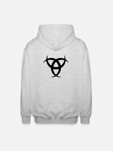 Odins horns symbol - Unisex Hooded Jacket - light heather grey