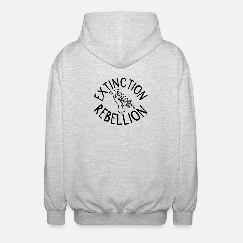 Extinction Rebellion Poing avec Bud - Veste à capuche unisexe - gris clair chiné