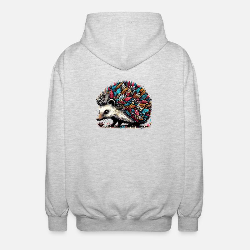 Hérisson - Veste à capuche unisexe - gris clair chiné