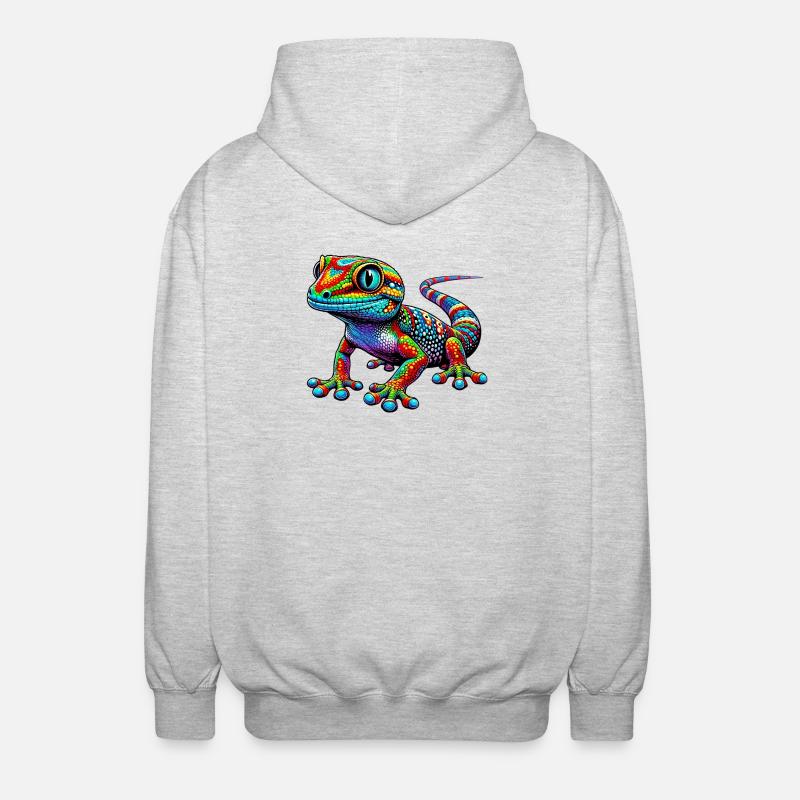 Gecko - Unisex Kapuzenjacke - Hellgrau meliert