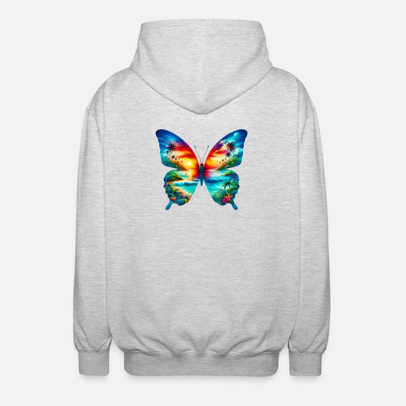 Papillon - Veste à capuche unisexe - gris clair chiné