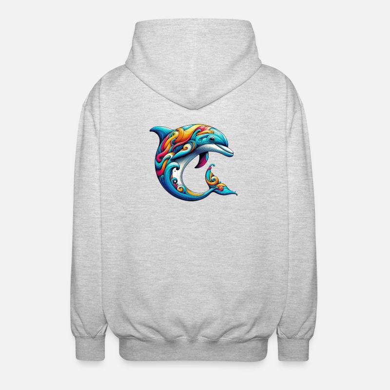 Delfin - Unisex Kapuzenjacke - Hellgrau meliert