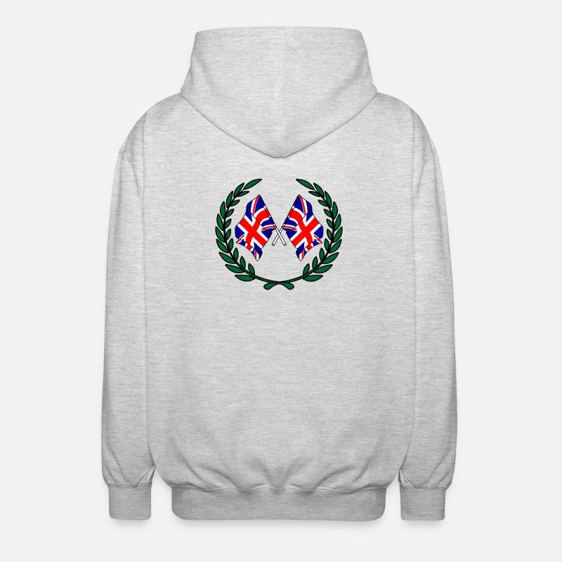 Flags England in laurel wreath - Unisex Hooded Jacket - light heather grey