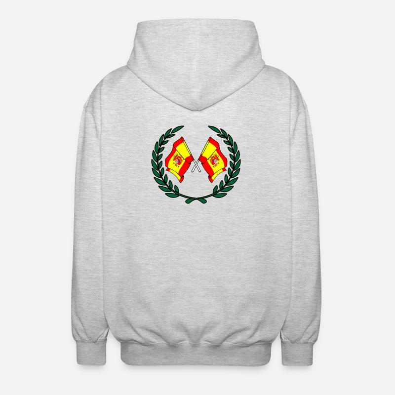 Drapeaux Espagne en couronne de laurier - Veste à capuche unisexe - gris clair chiné