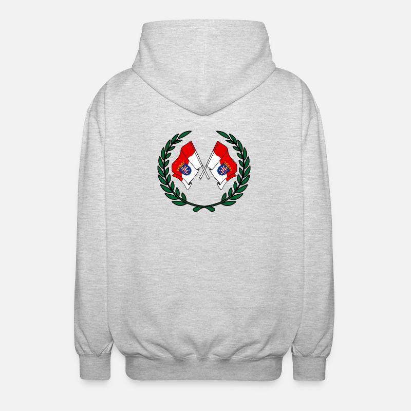 Drapeaux Hesse couronne de laurier - Veste à capuche unisexe - gris clair chiné
