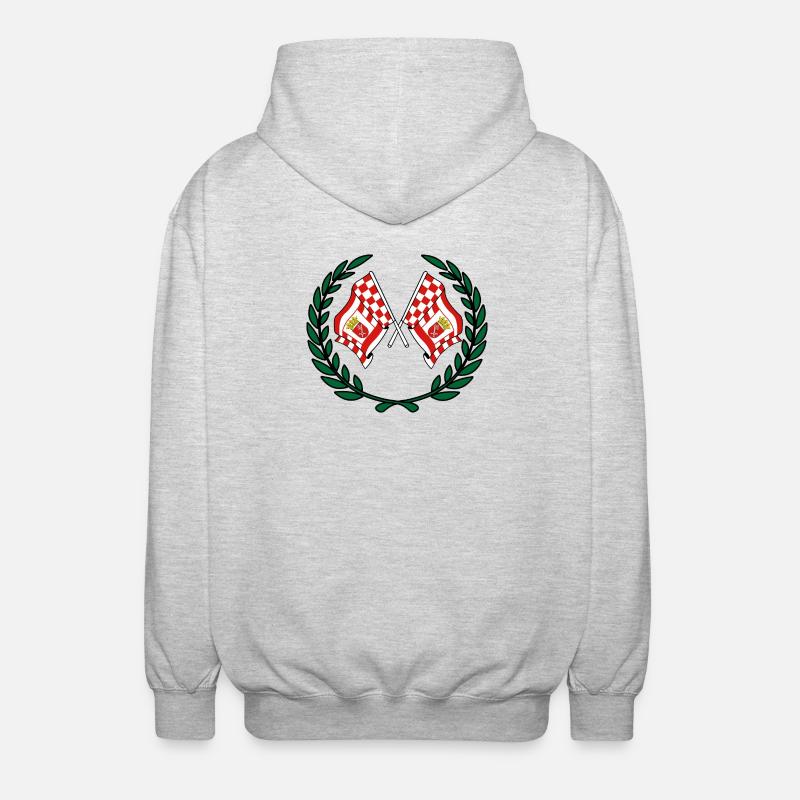 Drapeaux Brême couronne de laurier - Veste à capuche unisexe - gris clair chiné