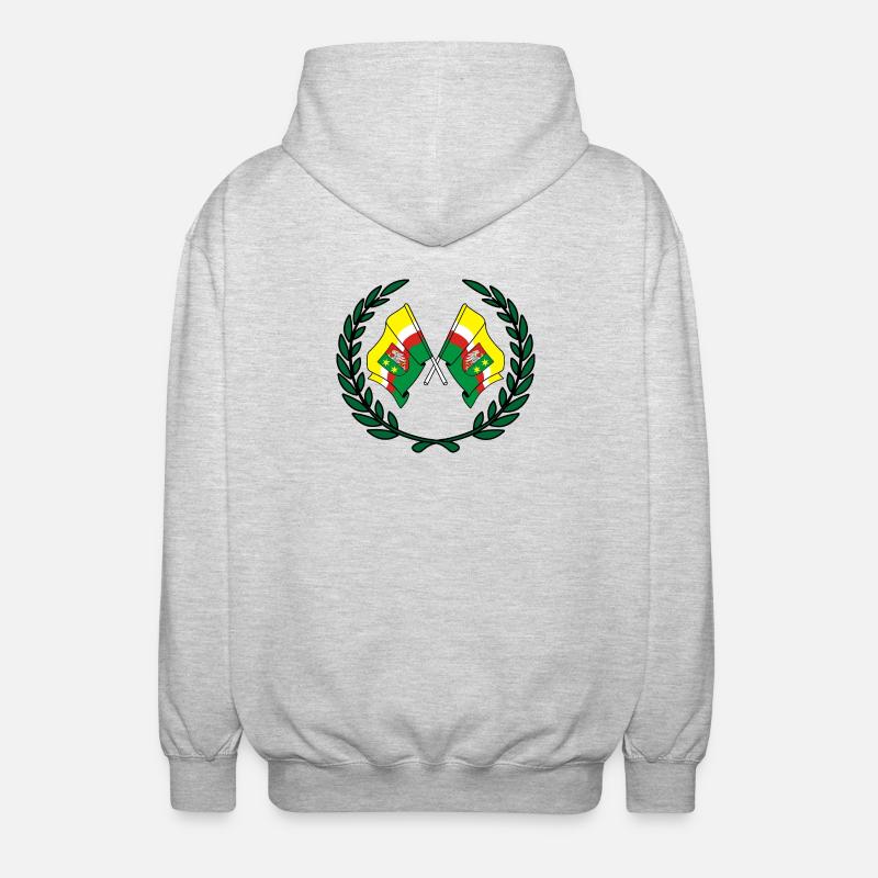 Drapeaux Couronne de laurier Lubusz - Veste à capuche unisexe - gris clair chiné