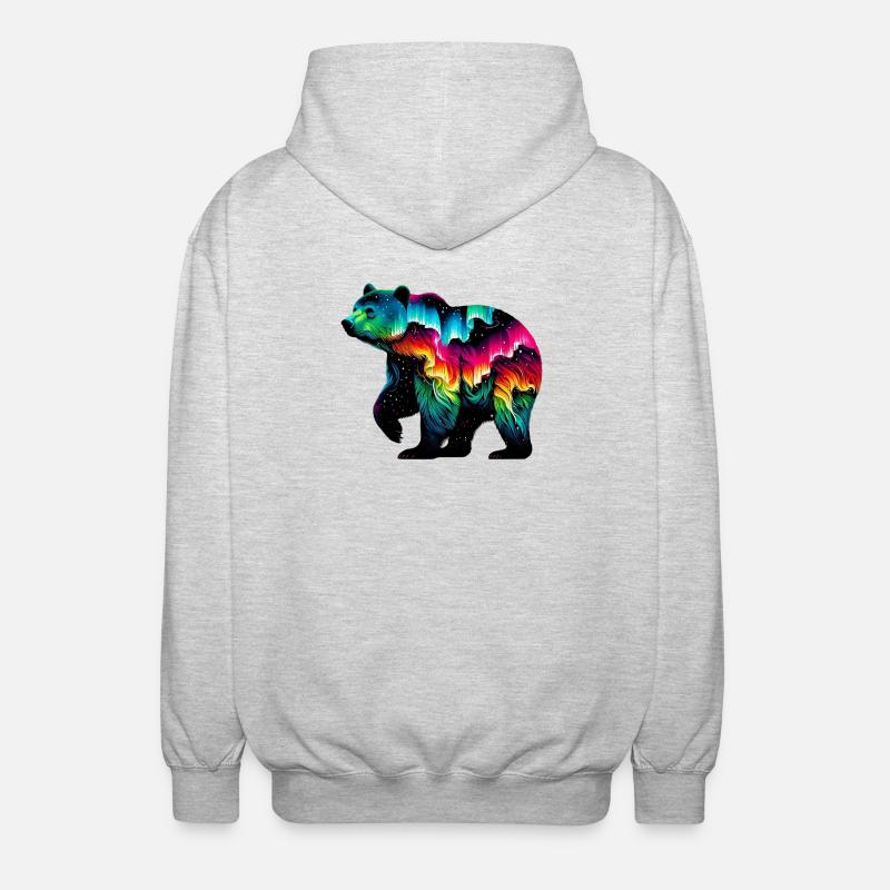 Bär - Unisex Kapuzenjacke - Hellgrau meliert