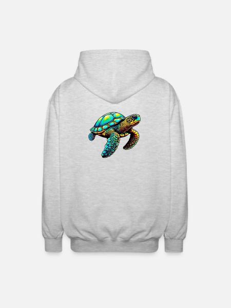 Turtle - Unisex Hooded Jacket - light heather grey