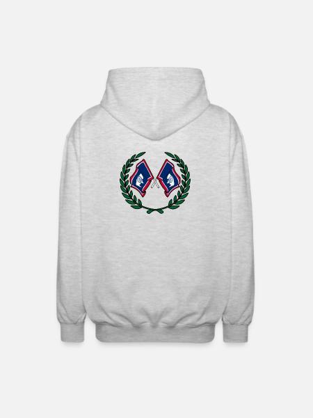 Flags USA Wyoming laurel wreath - Unisex Hooded Jacket - light heather grey