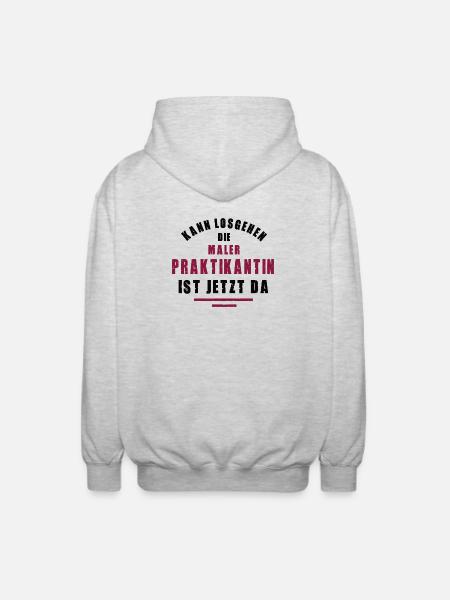 Intern painter internship painting painter woman - Unisex Hooded Jacket - light heather grey