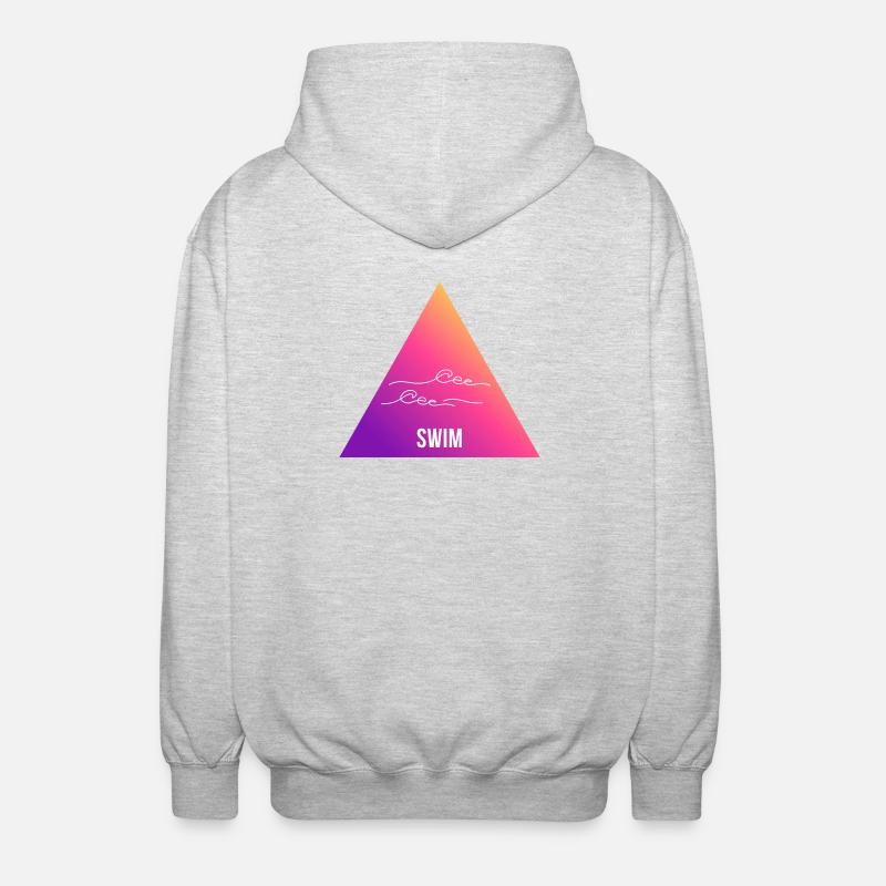 Swimming Gradient Triangle Waves - Unisex Hooded Jacket - light heather grey