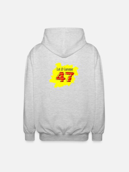 Map Lot et Garonne 47 - Unisex Hooded Jacket - light heather grey