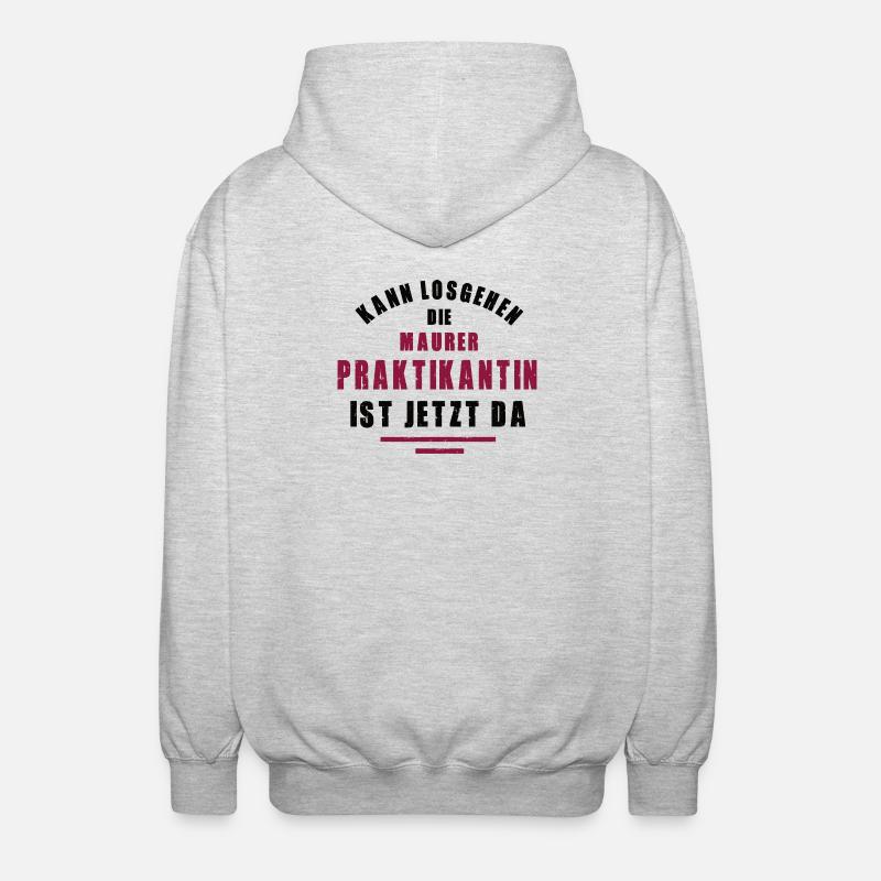 Trainee Bricklayer Internship Masonry - Unisex Hooded Jacket - light heather grey