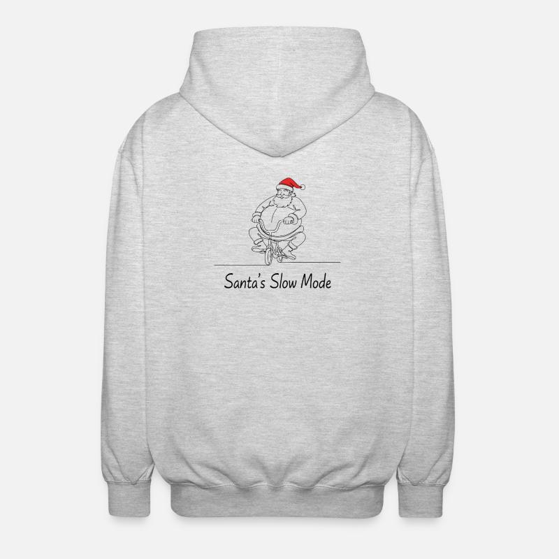 Père Noël à vélo mode lent - Veste à capuche unisexe - gris clair chiné
