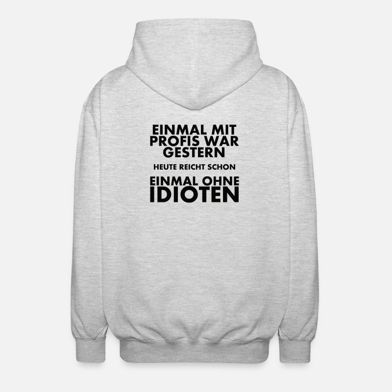 Einmal Mit Profis War Gestern - Unisex Kapuzenjacke - Hellgrau meliert