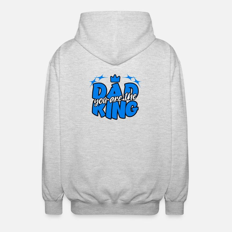 DAD Du bist der König - Unisex Kapuzenjacke - Hellgrau meliert