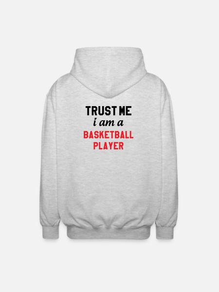 Vertrau mir, ich bin Basketballspieler - Unisex Kapuzenjacke - Hellgrau meliert