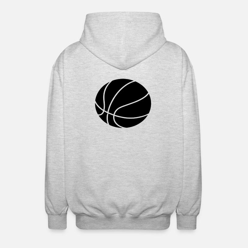 Conception minimale des ballons de basket - Veste à capuche unisexe - gris clair chiné