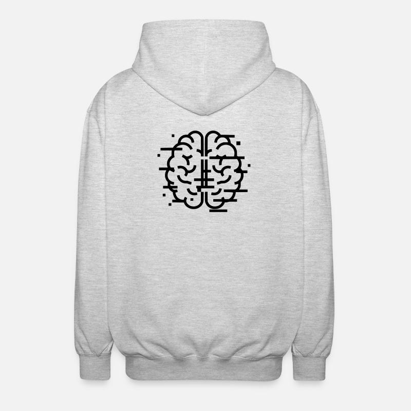 Digital Brain AI Tech - Unisex Hooded Jacket - light heather grey